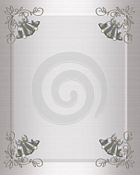 Wedding invitation silver bells