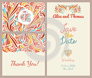 Wedding invitation templates set