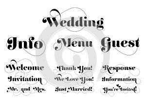 Wedding Invitation Wording. Vector Calligraphy with Swash. photo