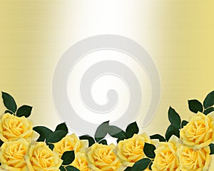 Wedding Invitation Yellow Roses Border