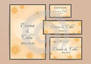 Wedding invitational card design. Vector illustration decorative design