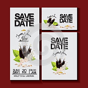 Wedding invitational card design. Vector illustration decorative design