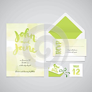 Wedding invitational card design. Vector illustration decorative design