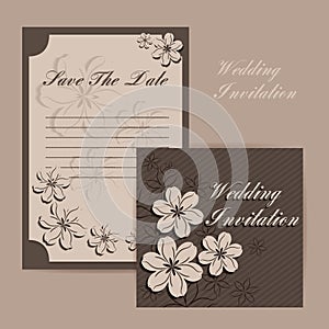 Wedding invitational card design. Vector illustration decorative design