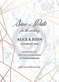 Wedding invitations template of geometric design photo