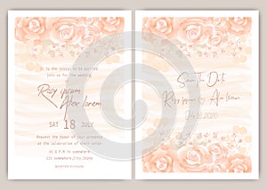 Wedding invite, invitation, save the date card design with elegant lavender  garden  anemone