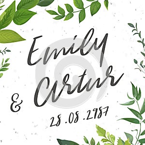 Wedding invite, invitation, save the date card Design with water