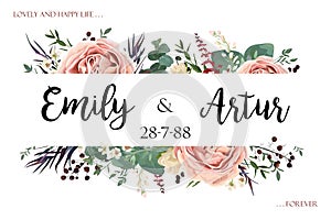 Wedding invite invitation save the date card floral watercolor s