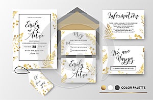 Wedding invite, invitation, thank you, rsvp, label card vector f