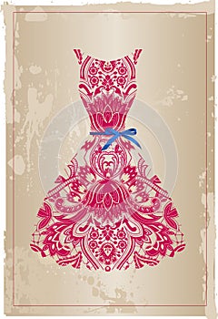 Wedding lace. Party dress. Vector illustration.