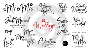 Wedding lettering set