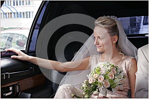 In the wedding limousine