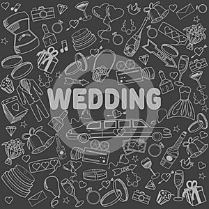 Wedding line art design vector illustration