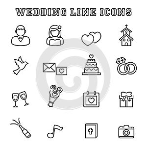 Wedding line icons