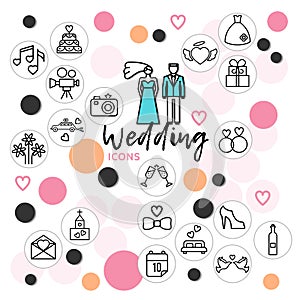 Wedding Line Icons Collection