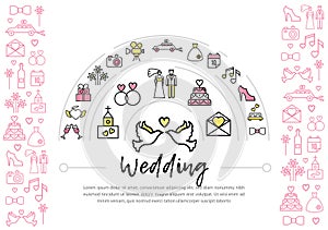 Wedding Line Icons Template