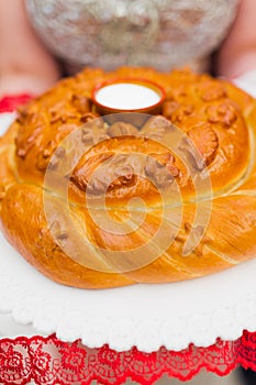 Wedding loaf of bread and salt