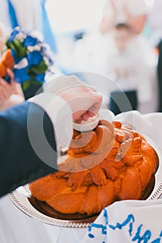 Wedding loaf of bread and salt