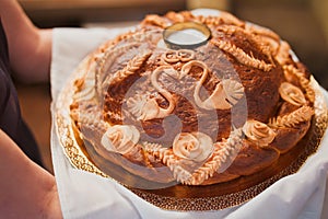 Wedding loaf of bread and salt