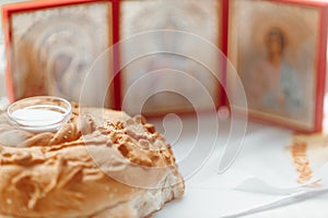 Wedding loaf of bread and salt