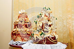 Wedding loaf Traditions, fresh pastries, a huge cake