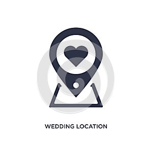 wedding location icon on white background. Simple element illustration from birthday party and wedding concept