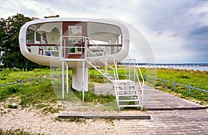 Wedding location with pier in Binz in the background. Registry office at the Baltic Sea. Mecklenburg-Vorpommern Germany