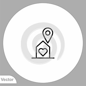 Wedding location vector icon sign symbol