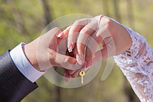 Wedding lock with hands