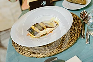 Wedding main dish fish photo