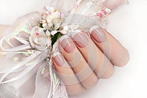 Wedding manicure. photo