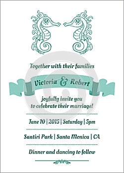 Wedding Marine Invitation Card