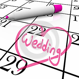Wedding - Marriage Day Circled with Heart