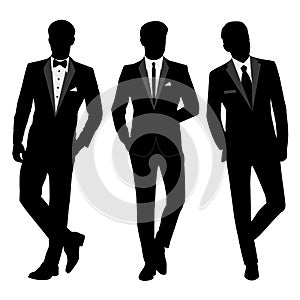 Wedding men`s suit and tuxedo. photo