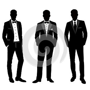Wedding men`s suit and tuxedo. photo
