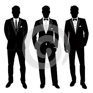 Wedding men`s suit and tuxedo. Collection. The groom. photo