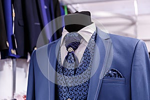 Wedding mens suits in wedding shop