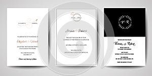 Wedding monogram logos collection, hand drawn modern minimalistic and floral templates Invitation cards, Save the Date