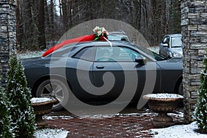 Wedding motorcade car for the bride and groom