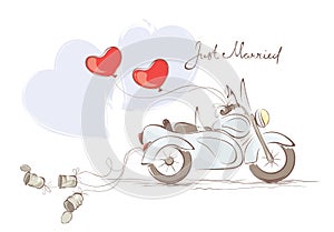 Wedding motorcycle with sidecar