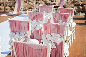 Wedding outdoor decoration of chairs