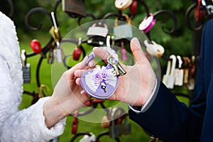 Wedding padlock of love