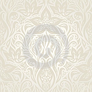 Wedding pale floral pattern Retro floral ecru decorative vector