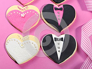Wedding party bridal cookie favors close up