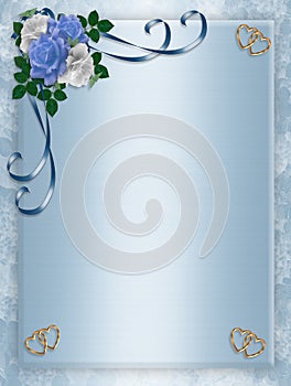 Wedding, Party Invitation Blue Roses