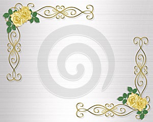 Wedding Party Invitation Yellow Roses