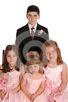 Wedding party kids far