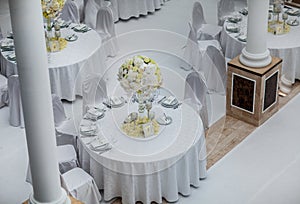 Wedding party table decorations