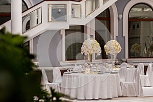 Wedding party table decorations