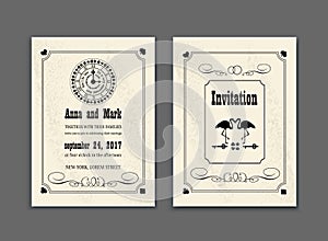 Wedding Party in Wonderland. Save the date invitation Alice in Wonderland theme. vector template for wedding or birthday